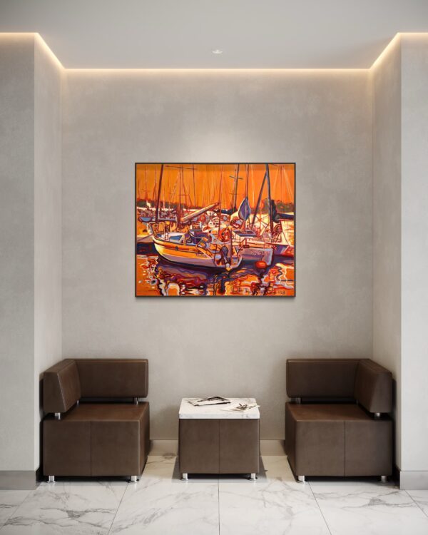W porcie śródlądowym  •  120 x 100 cm  • Agata Topolewska