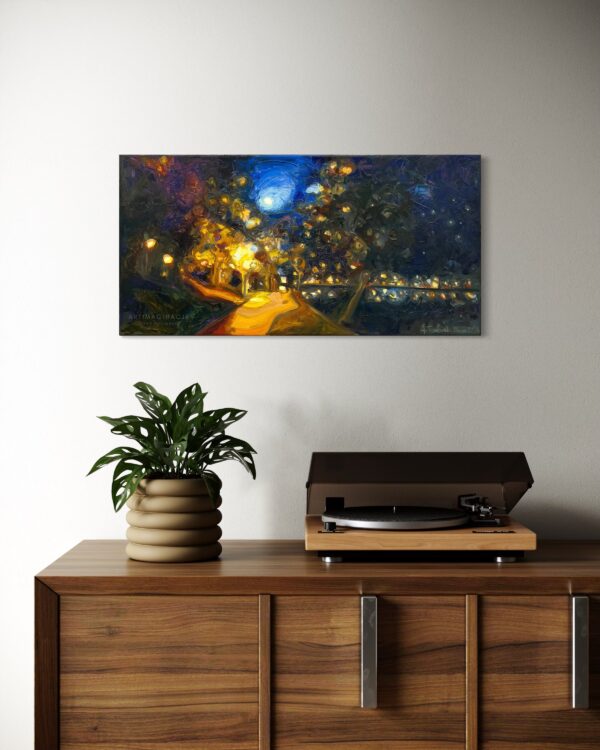 Rozgwieżdżone niebo nad Jeziorakiem  •  80 x 40 cm  •  Agata Topolewska
